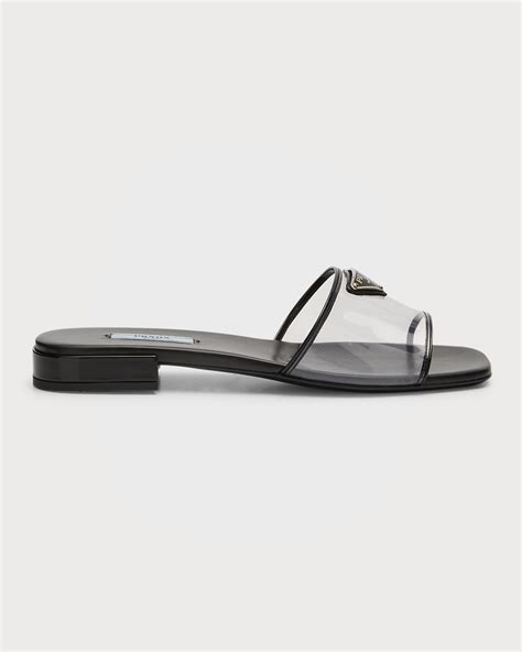 prada forma flat slide sandals|Prada transparent sandals.